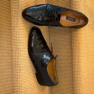 Bally Duomo black leather Oxford wing tip lace up size 12 D